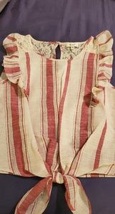 Striped coral blouse